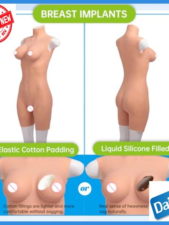 Silicone Bodysuit with Fake Breastplate Vagina for Crossdresser Transgender - Picture 2 of 7